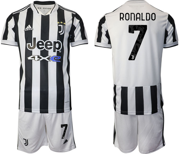 Men 2021-2022 Club Juventus home white #7 Adidas Soccer Jerseys->real madrid jersey->Soccer Club Jersey